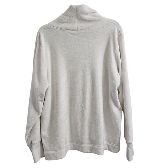 Athleta Sweater Large‎ Tall LT White Double Cozy Karma Funnel Neck Pullover - Picture 2 of 11
